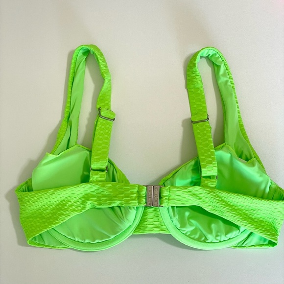 Vetchy Laguna Bikini Two Piece Swimsuit Neon Green Top Hot Pink Botton M/L - Picture 6 of 15